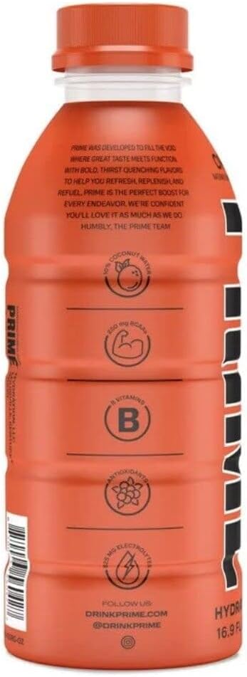 Prime Hydration Energy Drink by Logan Paul & KSI ORANGE - 500ml