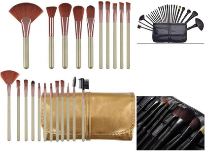 Make up Brushes 24 PCS Natural Hair Professional Makeup Brush Set Travel Kit