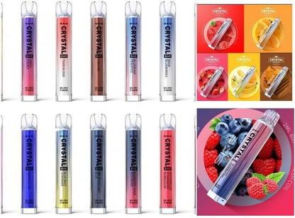 SKE Crystal Disposable Bar Vape Kit Device 600 Puffs 2ml 20mg 2% Nic Salt 500mA (Cherry Ice)