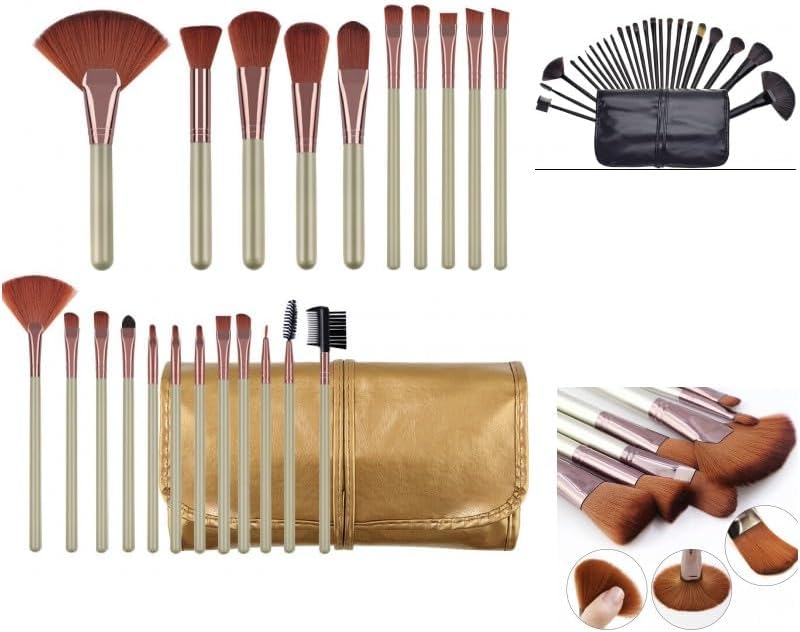 Make up Brushes 24 PCS Natural Hair Professional Makeup Brush Set Travel Kit