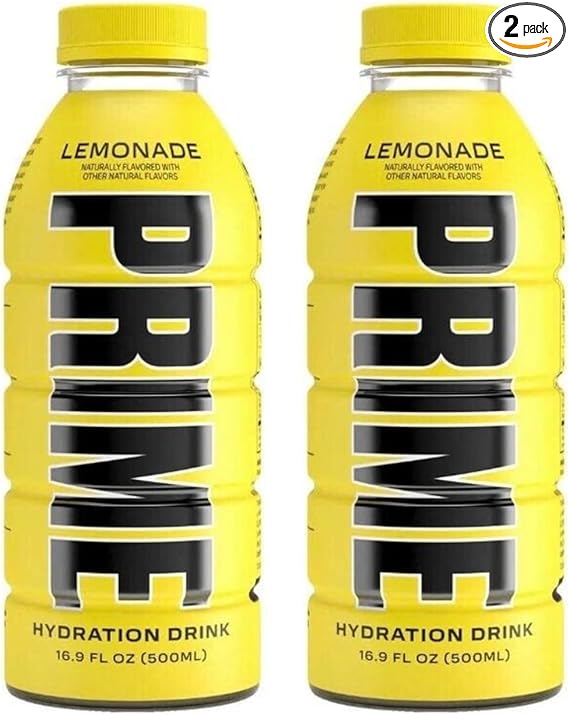 2 x Prime Hydration 500ml Bottle Sports Drink by Logan Paul & KSI Lemonade