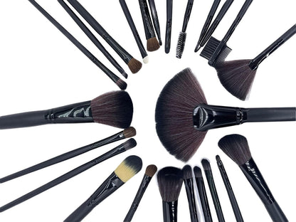 Make up Brushes 24 PCS Natural Hair Professional Makeup Brush Set Travel Kit