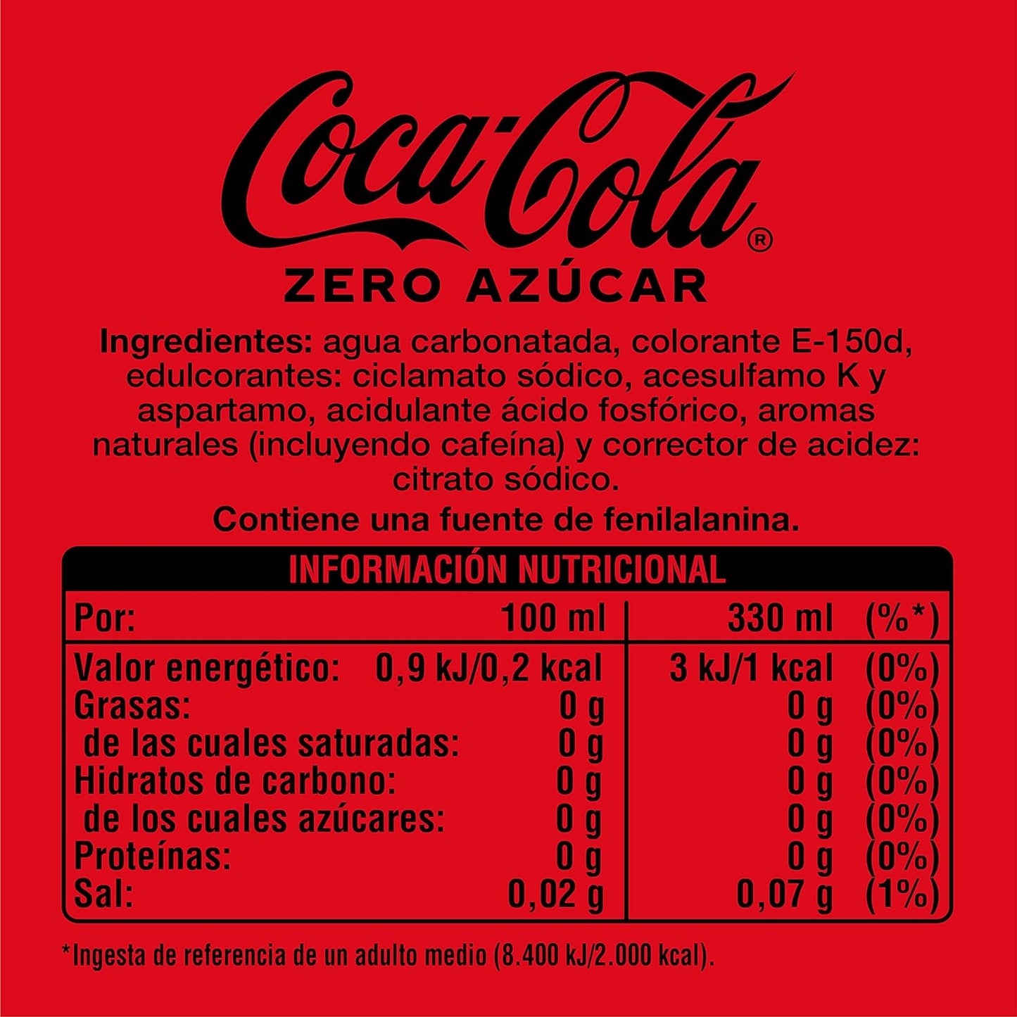 Coca-Cola Zero Sugar 24 x 330 ml